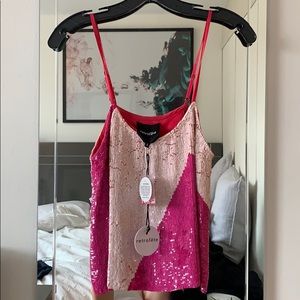Retrofête Sequin Tank in Pink/Magenta